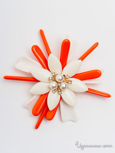 Брошь Fransua Ardy, цвет коралловый