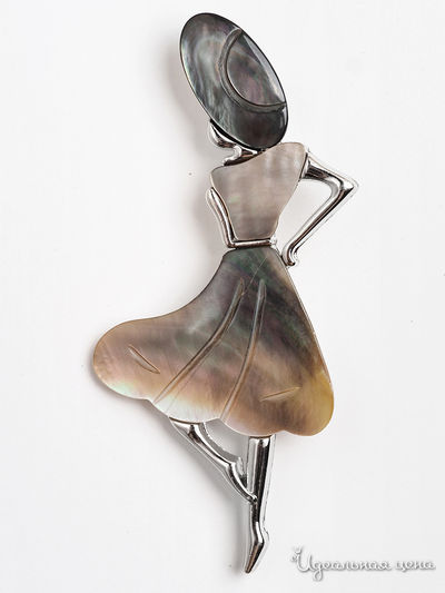 Брошь Fransua Ardy, цвет серый