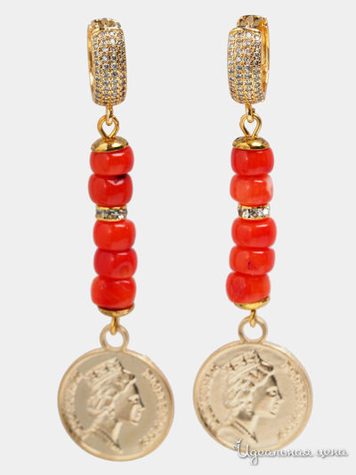 Серьги Fransua Ardy, цвет коралловый