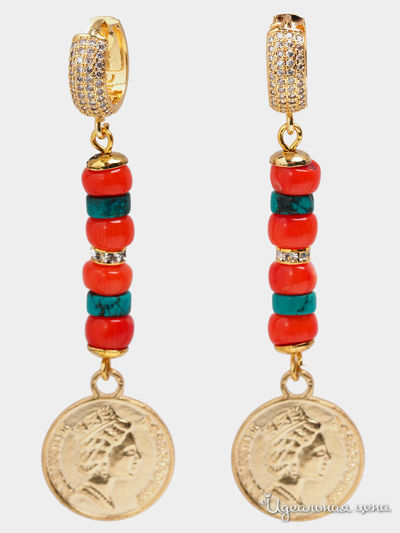 Серьги Fransua Ardy, цвет коралловый