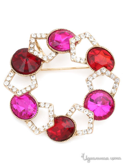 Брошь CESARE CONTE, цвет фуксия, красный