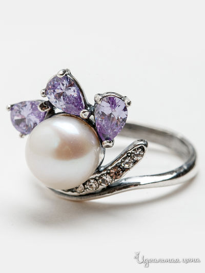 Кольцо CESARE CONTE, цвет белый, сиреневый