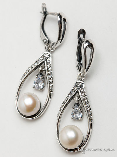 Серьги CESARE CONTE, цвет белый, серебряный