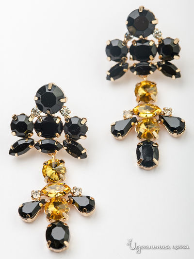 Серьги CESARE CONTE, цвет черный, золотой