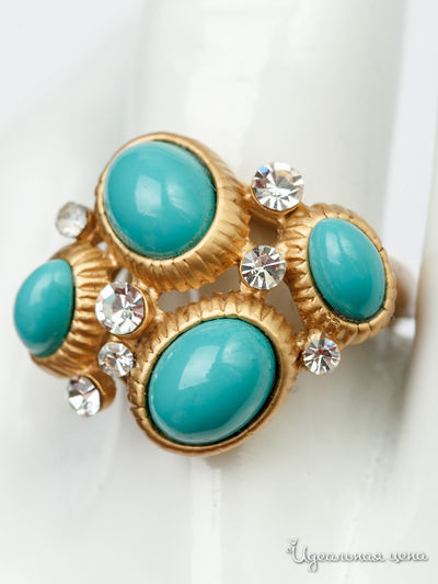 Кольцо CESARE CONTE, цвет бирюзовый