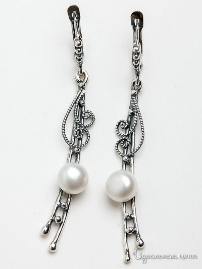 Серьги CESARE CONTE, цвет белый, серебряный