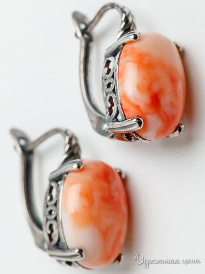 Серьги CESARE CONTE, цвет светло-коралловый