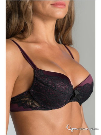 Бюстгальтер пуш-ап IMPRELLY, цвет бордовый, черный