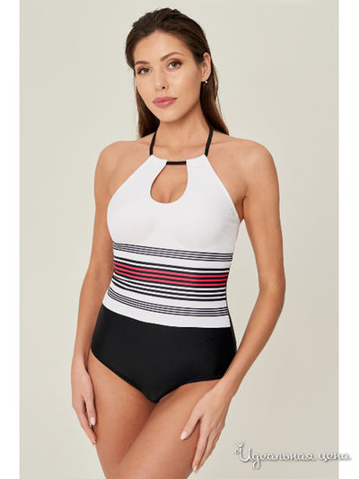 Купальник слитный Sensera, цвет белый, черный