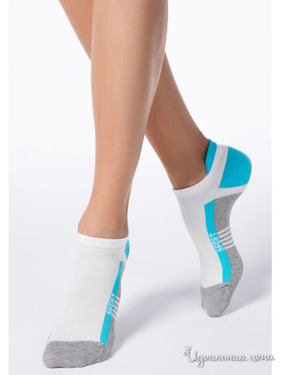 Носки CONTE, цвет серый, бирюзовый