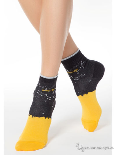 Носки CONTE, цвет черный, желтый