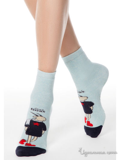 Носки CONTE, цвет бледно-бирюзовый