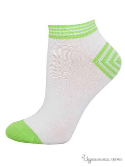 Носки БЧК, цвет белый, зеленый