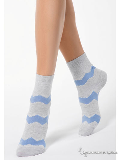 Носки CONTE, цвет серый, голубой