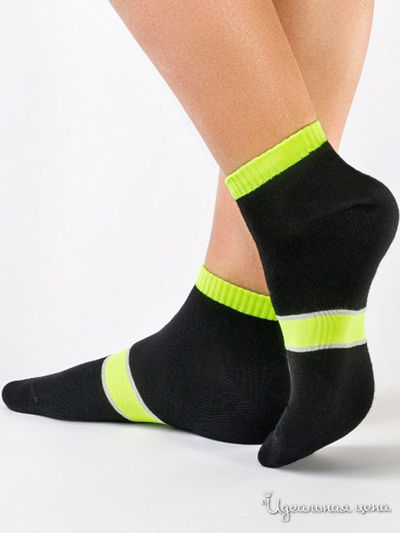 Носки CONTE, цвет черный, салатовый