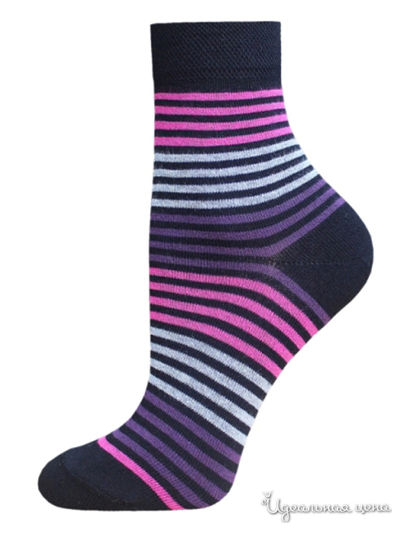 Носки БЧК, цвет черный, ярко-розовый