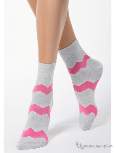 Носки CONTE, цвет серый-розовый
