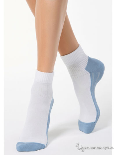 Носки CONTE, цвет белый, голубой