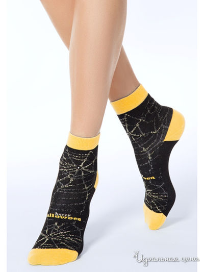 Носки CONTE, цвет черный, желтый