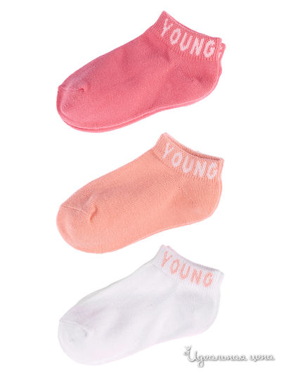 Комплект носков, 3 пары 5.10.15, цвет розовый, белый