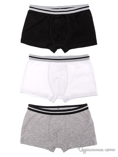 Комплект трусов, 3 шт 5.10.15, цвет белый, черный, серый