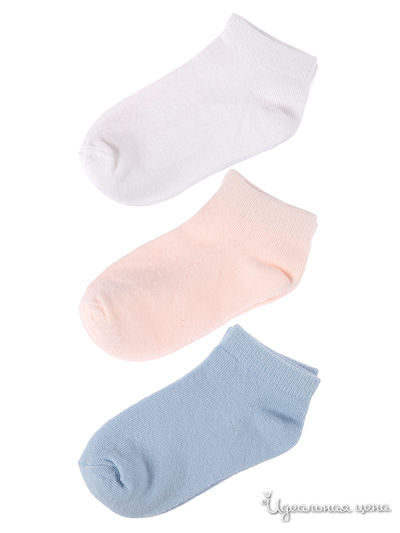 Комплект носков, 3 пары 5.10.15, цвет розовый, белый, синий