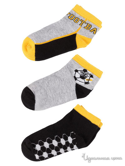 Комплект носков, 3 пары 5.10.15, цвет черный, серый