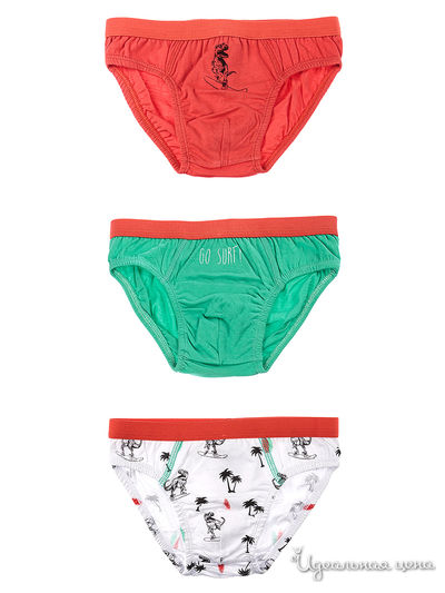 Комплект трусов, 3 шт 5.10.15, цвет красный, зеленый