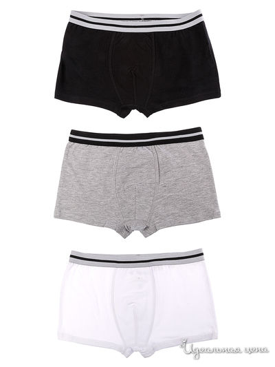 Комплект трусов, 3 шт 5.10.15, цвет белый, черный, серый