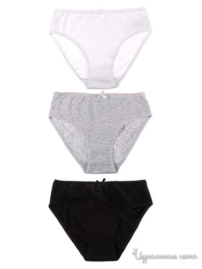 Комплект трусов, 3 шт 5.10.15, цвет черный, белый, серый