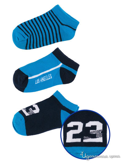 Комплект носков, 3 пары 5.10.15, цвет голубой