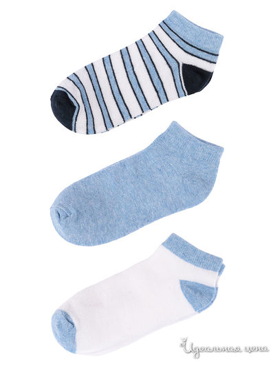 Комплект носков, 3 пары 5.10.15, цвет голубой