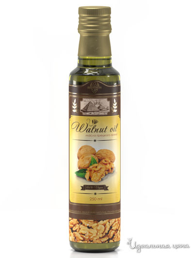 Масло пищевое грецкого ореха, нерафинированное, первого холодного отжима, 250 мл, Shams Natural Oils, цвет Желтый