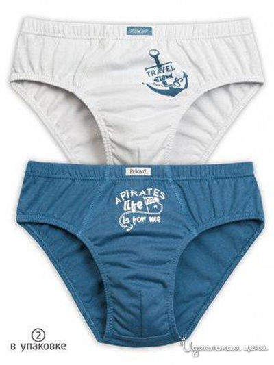 Комплект трусов, 2 шт. Pelican, цвет серый, синий