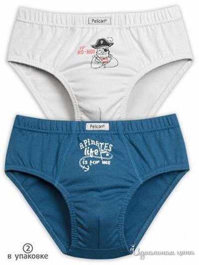 Комплект трусов, 2 шт. Pelican, цвет серый, синий