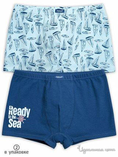 Комплект трусов, 2 шт. Pelican, цвет голубой, синий