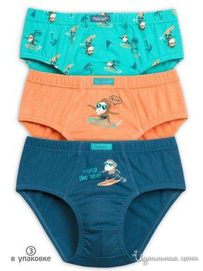 Комплект трусов, 3 шт. Pelican, цвет мультиколор