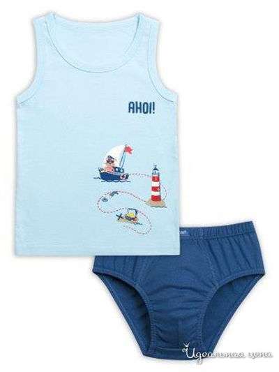 Комплект: майка, трусы Pelican, цвет голубой