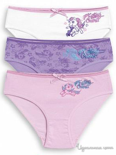 Комплект трусов, 3 шт. Pelican, цвет белый, розовый, сиреневый