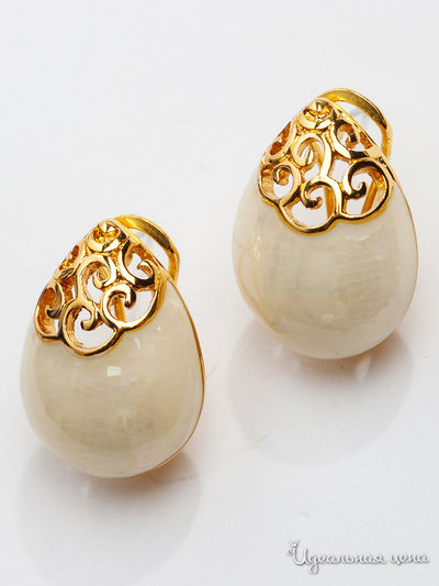 Серьги Chantal, цвет белый, золотой