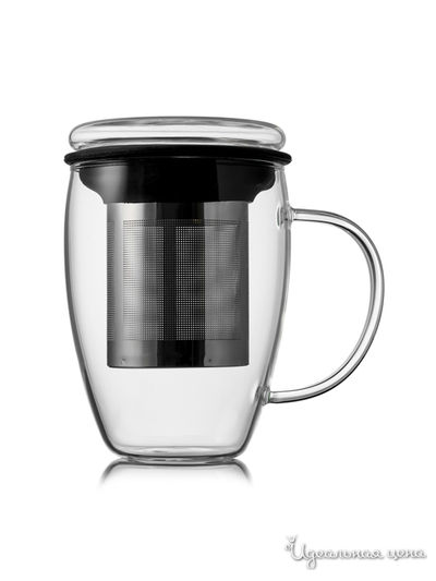 Термокружка для заваривания с крышкой Wonder, 400 мл Walmer, цвет черный