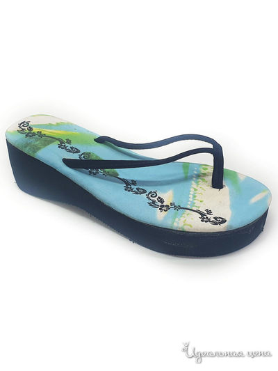 Шлепки БРИС, цвет черный, голубой