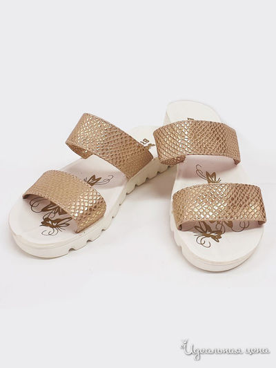 Сандалии БРИС, цвет золотой, белый