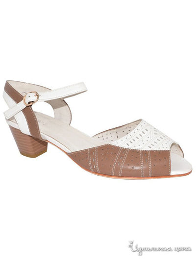 Босоножки COVANI, цвет белый, коричневый