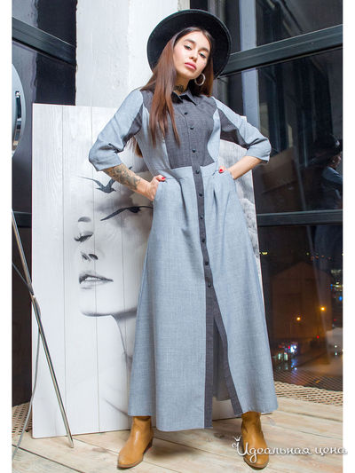 Платье The First Land of Fashion, цвет серый, темно-серый