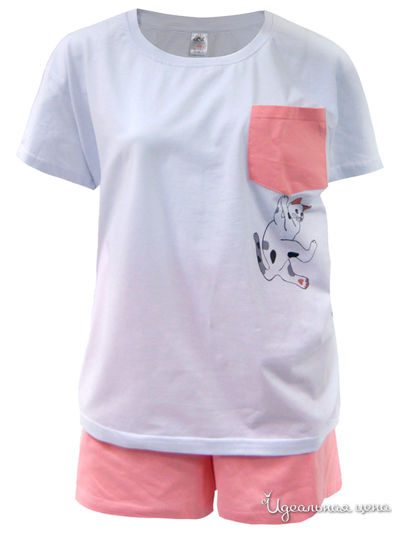 Пижама N.O.A., цвет белый, розовый