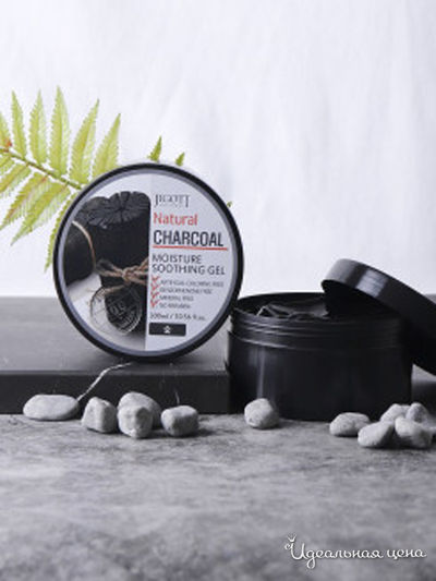 Гель для лица и тела успокаивающий и увлажняющий с древесным углем, 300 мл, JIGOTT