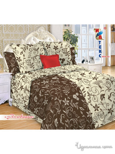Комплект постельного белья, 2-спальный ИВТЕКстиль, цвет бежевый, коричневый