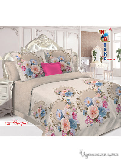 Комплект постельного белья, 2-спальный ИВТЕКстиль, цвет бежевый