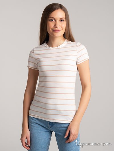 Футболка Sofita, цвет белый, бежевый